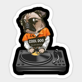 dj prisoner pug dog Sticker